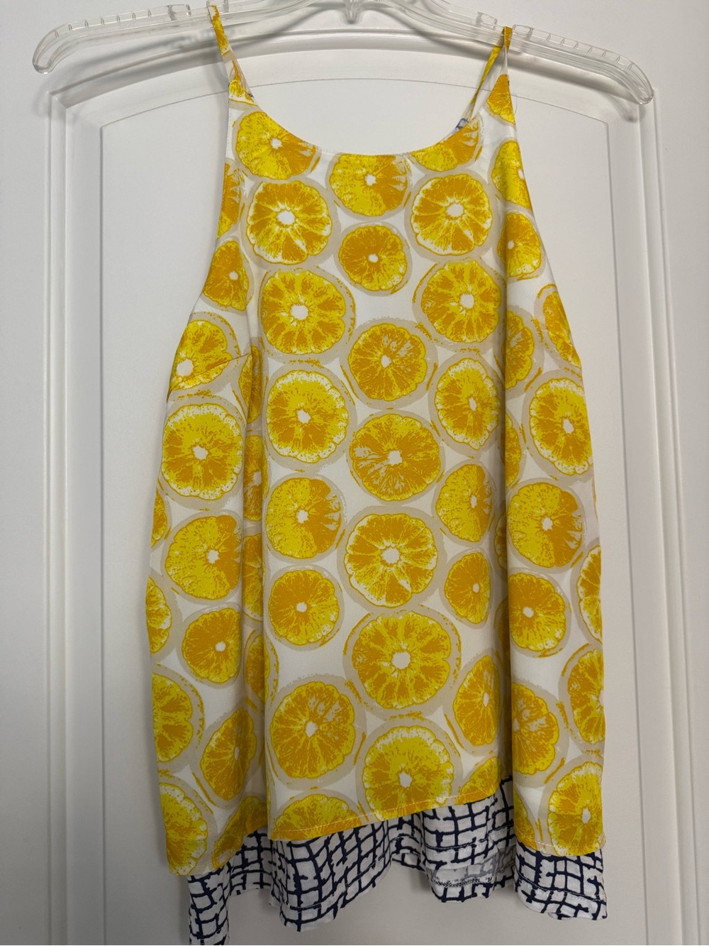 Anthropologie Porridge Citrus-Print Spaghetti Strap Tank